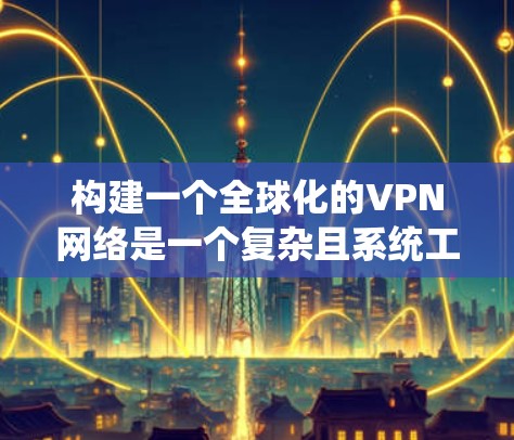 构建一个全球化的VPN网络是一个复杂且系统工程的项目,涉及多个关键领域和步骤。以下是构建一个全球 VPN 网络的步骤和建议 构建一个全球化的VPN网络是一个复杂且系统工程的项目,涉及多个关键领域和步骤。以下是构建一个全球 VPN 网络的步骤和建议